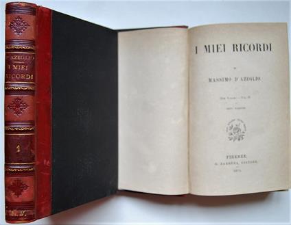 I miei ricordi - Massimo D'Azeglio - copertina