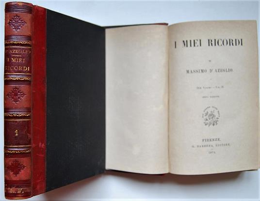 I miei ricordi - Massimo D'Azeglio - copertina