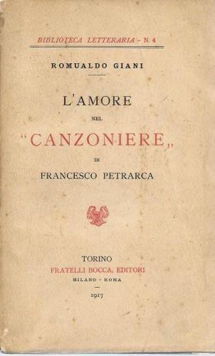 L' Amore nel "canzoniere" di Francesco Petrarca - Romualdo Giani - copertina