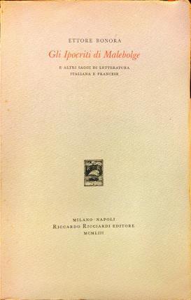 Gli Ipocriti di Malebolge - Ettore Bonora - copertina