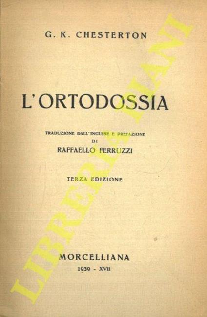 L’ortodossia - Gilbert K. Chesterton - copertina