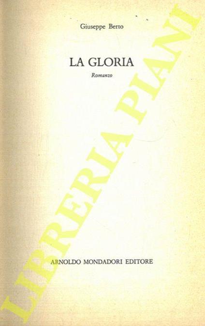 La gloria - Giuseppe Berto - copertina