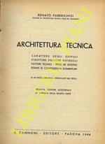 Architettura tecnica. Carattere degli edifici, strutture statiche notevoli, fattori tecnici fisici ed estetici, esempi di composizioni elementari