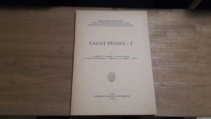 Saggi Fenici I - copertina