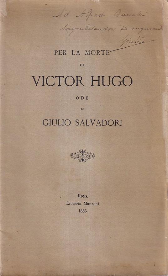 Per La Morte Di Victor Hugo - Giulio Salvadori - copertina