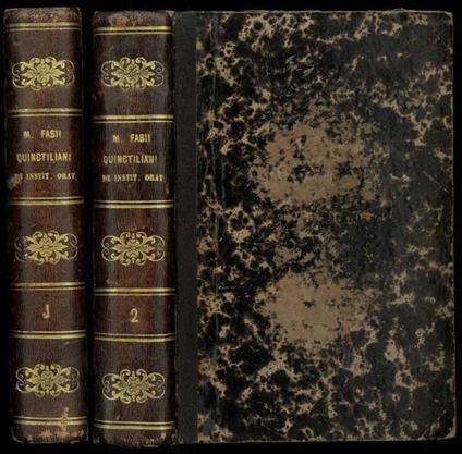 De institutione oratoria libri duodecim, summa cura recogniti & emendati per Petrum Burmannum V.C. quid vero in hac prima Patavina Editione paestitum vel additum fit, sequens Prefatio docet. Opera completa in 2 volumi - M. Fabio Quintiliano - copertina