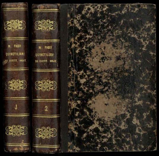De institutione oratoria libri duodecim, summa cura recogniti & emendati per Petrum Burmannum V.C. quid vero in hac prima Patavina Editione paestitum vel additum fit, sequens Prefatio docet. Opera completa in 2 volumi - M. Fabio Quintiliano - copertina