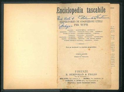 Enciclopedia tascabile. Repertorio di cognizioni utili per tutti - Ferruccio Rizzatti - copertina