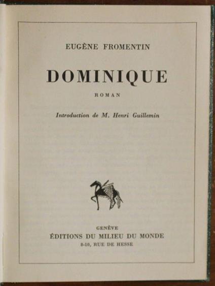 Dominique. Roman - Eugène Fromentin - copertina