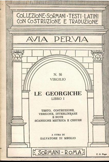 Le Georgiche Libro I - Publio Virgilio Marone - copertina
