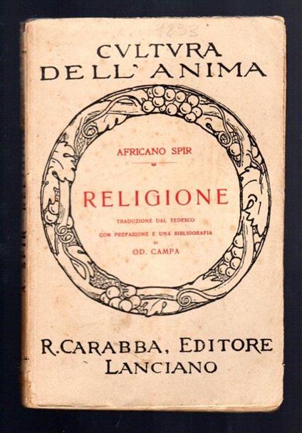 Religione - Africano Spir - copertina