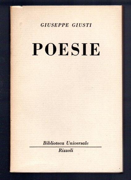 Poesie - Giuseppe Giusti - copertina