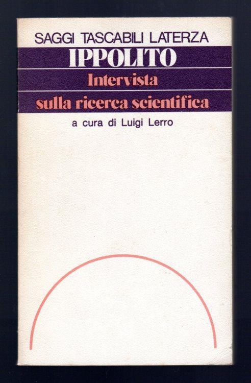 Ippolito. Intervista sulla ricerca scientifica - Luigi Lerro - copertina