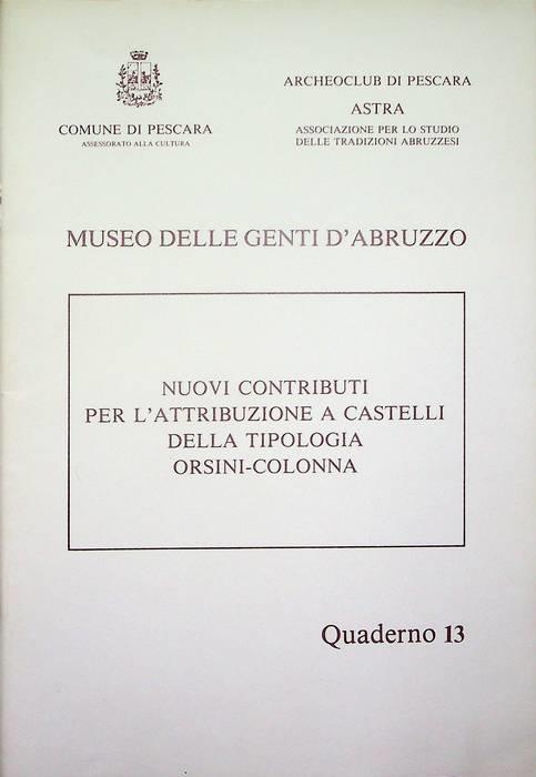 Nuovi contributi per l'atrribuzione a castelli della tipologia Orsini-Colonna - copertina