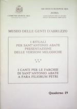 I rituali per S. Antonio abate in Abruzzo: presentazione delle versioni melodiche