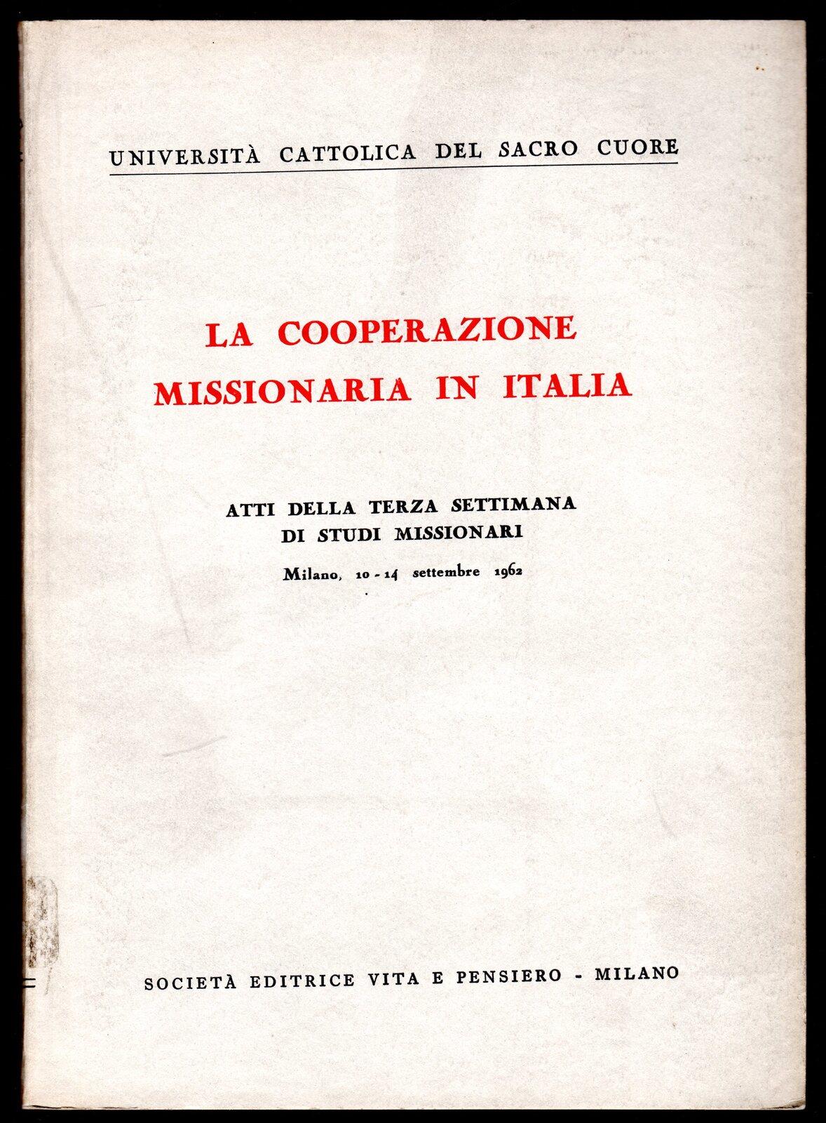 La cooperazione missionaria in Italia