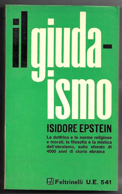 Il giudaismo - Studio storico - Isidore Epstein - copertina