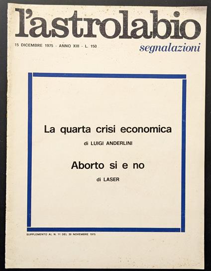 L' astrolabio. Segnalazioni - copertina