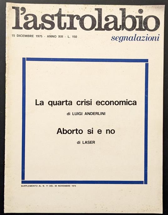 L' astrolabio. Segnalazioni - copertina