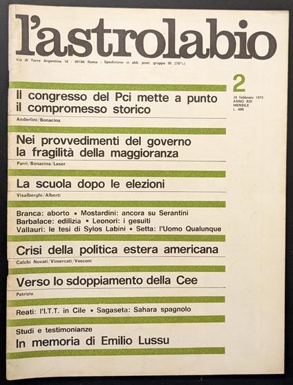 L' astrolabio 2 - copertina