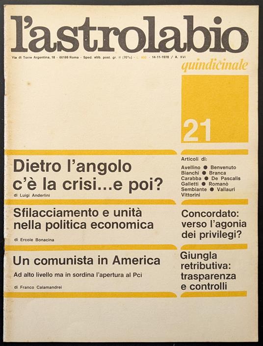 L' astrolabio 21 - copertina