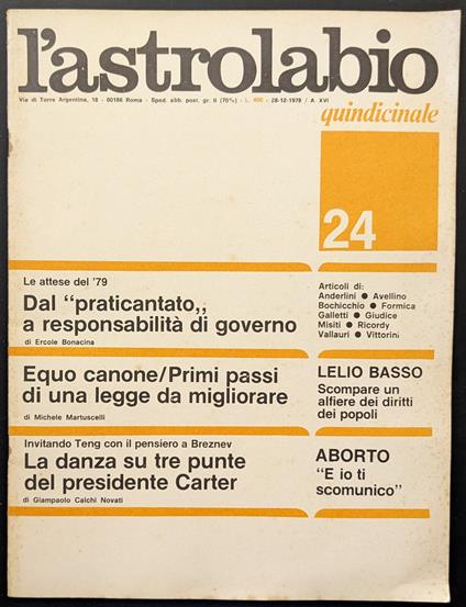 L' astrolabio 24 - copertina