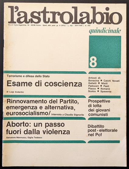 L' astrolabio 8 - copertina