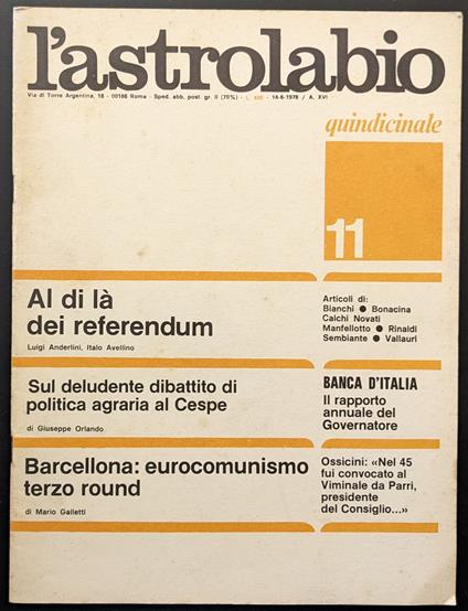 L' astrolabio 11 - copertina
