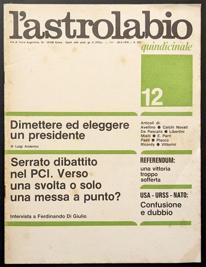 L' astrolabio 12 - copertina