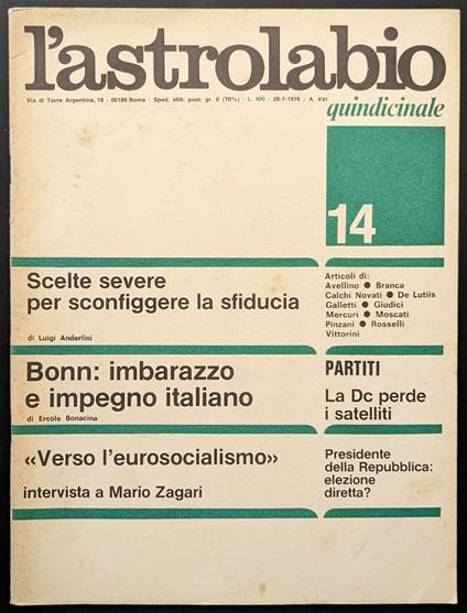 L' astrolabio 14 - copertina