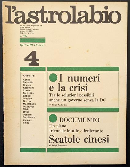 L' astrolabio 4 - copertina