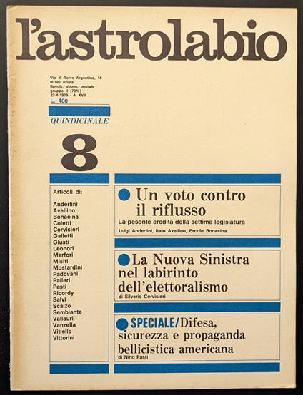 L' astrolabio 8 - copertina