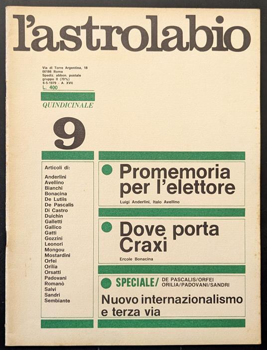 L' astrolabio 9 - copertina