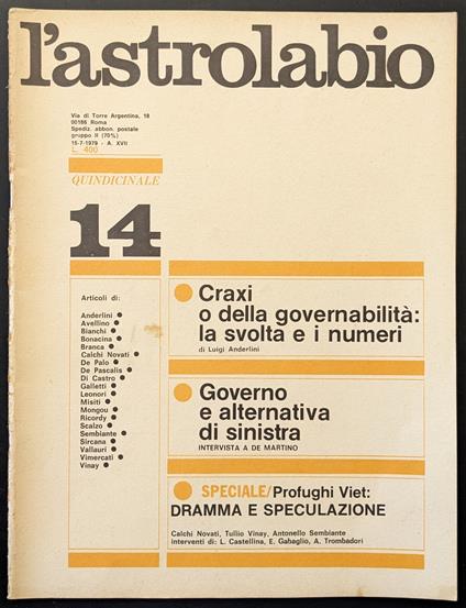 L' astrolabio 14 - copertina