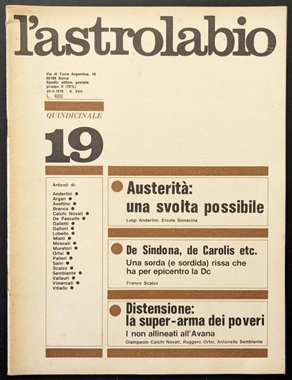 L' astrolabio 19 - copertina