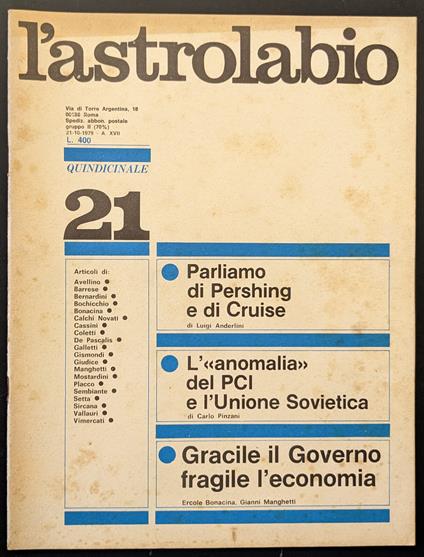 L' astrolabio 21 - copertina