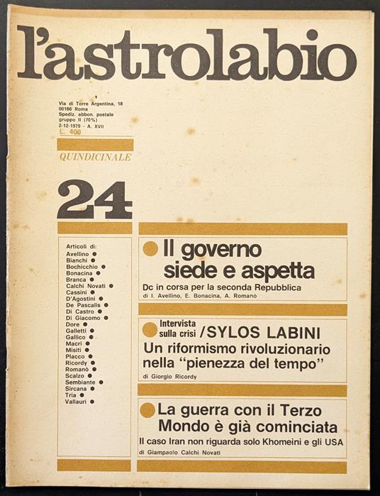 L' astrolabio 24 - copertina