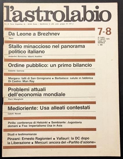 L' astrolabio 7-8 - copertina