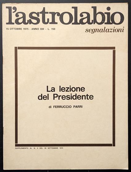 L' astrolabio. Segnalazioni - copertina