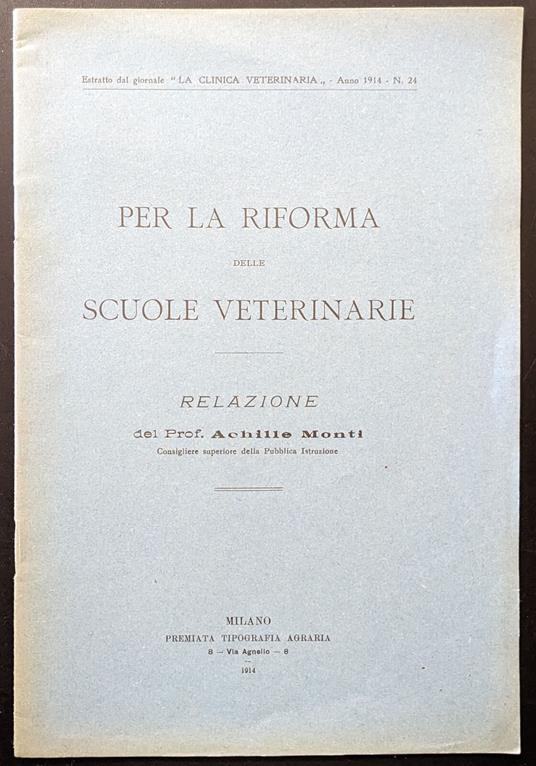 Per la riforma delle scuole veterinarie - Achille Conti - copertina