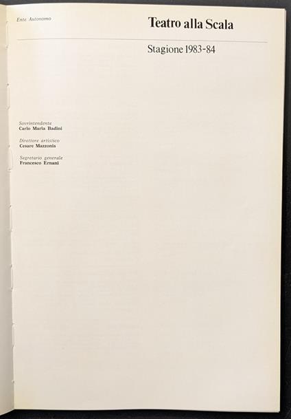 Teatro alla Scala. Stagione 1983-1984 - copertina