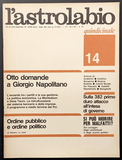 L' astrolabio 14 - copertina