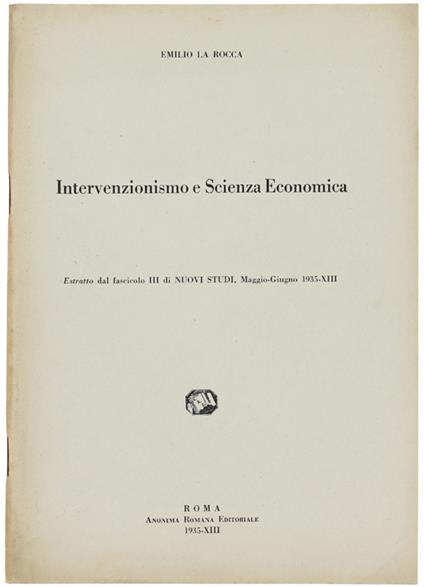 Intervenzionismo E Scienza Economica - copertina