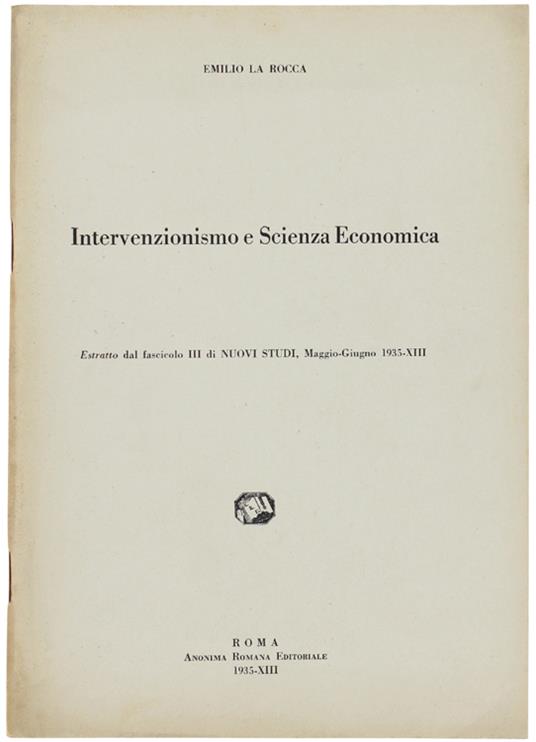 Intervenzionismo E Scienza Economica - copertina