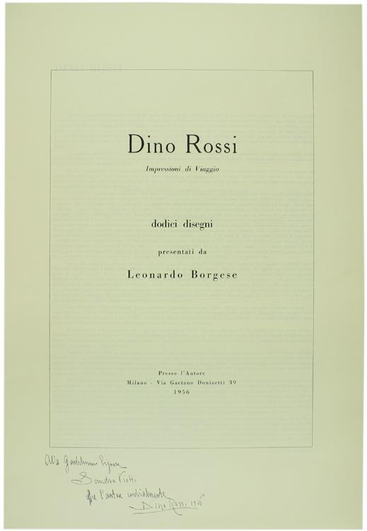 Dino Rossi - Impressioni Di Viaggio. Dodici Disegni Presentati Da Leonardo Borgese