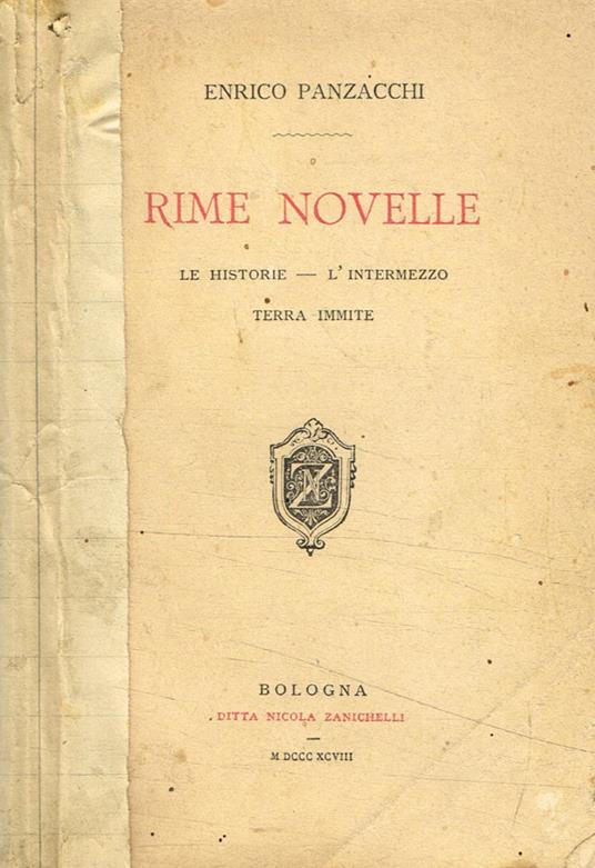 Rime novelle - Enrico Panzacchi - copertina