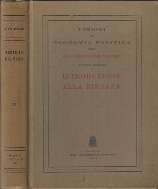 Introduzione alla finanza - Gustavo Del Vecchio - copertina