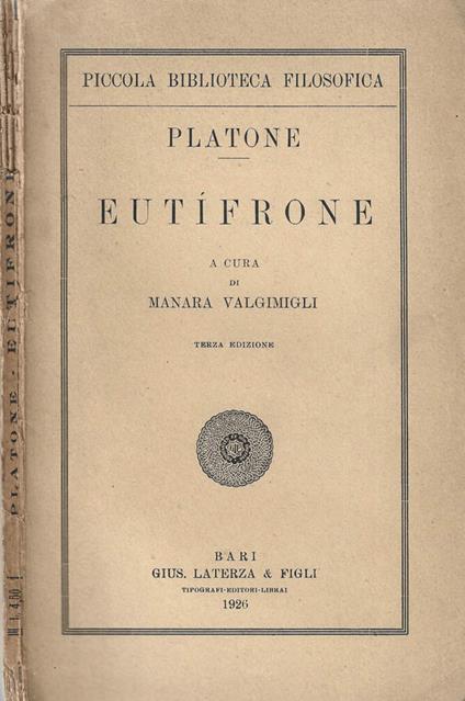 Eutifrone - Platone - copertina