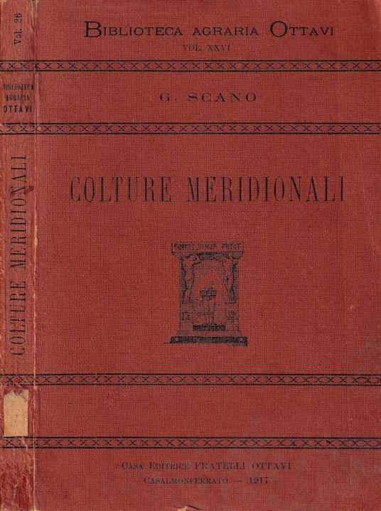Colture meridionali - Giulio Scano - copertina