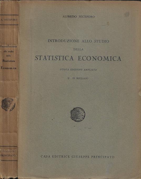 Introduzione allo studio della statistica economica - Alfredo Niceforo - copertina